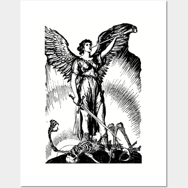 Vintage Archangel Angel Revelations illustration Wall Art by AltrusianGrace